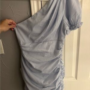 Elegant Blue One-Shoulder Dress